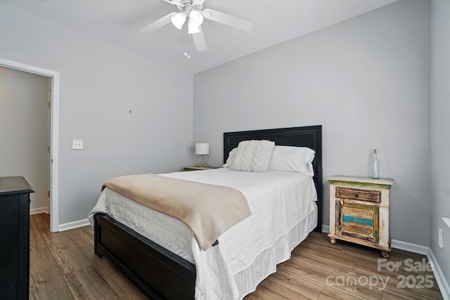 146 Burtons Barn Rd, Mooresville, NC 28115 - bedroom with wood finished floors, baseboards, and ceiling fan