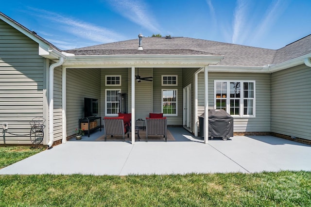 146 Burtons Barn Rd, Mooresville, NC 28115 - view of patio featuring a ceiling fan and area for grilling