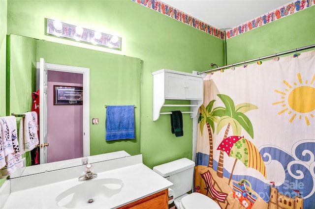 5238 Downing Creek Dr, Charlotte, NC 28269 - bathroom with toilet, vanity, and curtained shower