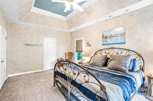 5238 Downing Creek Dr, Charlotte, NC 28269 - bedroom with carpet floors, crown molding, ceiling fan, and baseboards