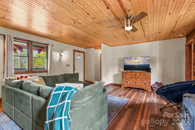 1925 Green Hill Rd, Blowing Rock, NC 28605 - living area featuring wood ceiling, a ceiling fan, and wood-type flooring