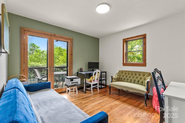 1925 Green Hill Rd, Blowing Rock, NC 28605 - office with french doors, plenty of natural light, and light wood-style floors