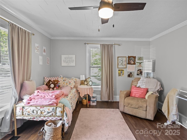 1544 US-221A Hwy, Mooresboro, NC 28114 - bedroom featuring wood finished floors, crown molding, and a ceiling fan