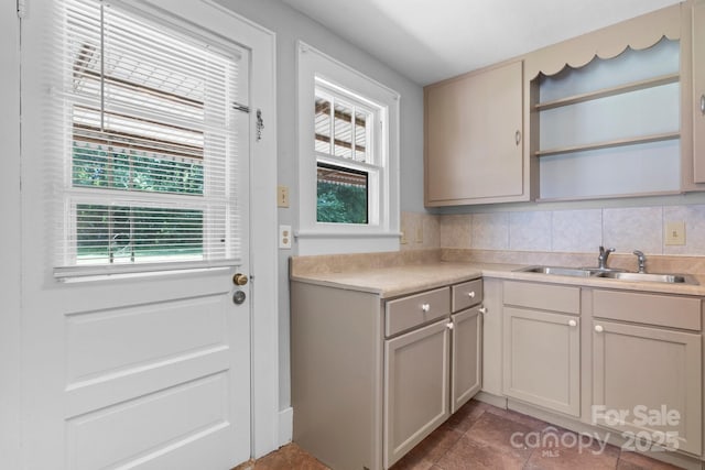 2336 32nd St NE, Hickory, NC 28601 - kitchen featuring a sink, plenty of natural light, open shelves, and light countertops