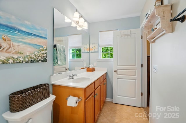 541 River Park Rd, Belmont, NC 28012 - bathroom featuring vanity, tile patterned floors, and toilet