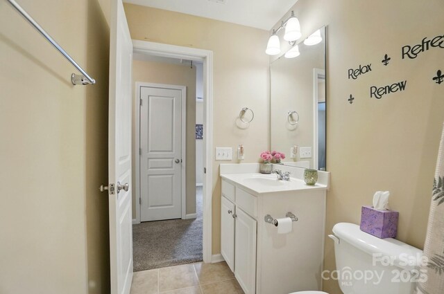 541 River Park Rd, Belmont, NC 28012 - half bath featuring tile patterned flooring, vanity, and toilet