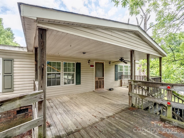 84 Sumner Ave NW, Concord, NC 28027 - wooden terrace with a ceiling fan