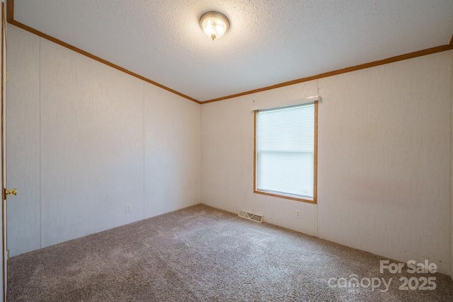 3823 Silver Creek Ter, Morganton, NC 28655 - carpeted empty room featuring crown molding and a textured ceiling