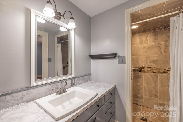 80 Pine St, Badin, NC 28009 - full bathroom with tiled shower and vanity