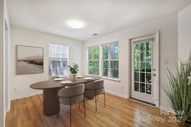 6016 Gray Gate Ln Unit C, Charlotte, NC 28210 - dining room with light wood-type flooring, baseboards, and a textured ceiling
