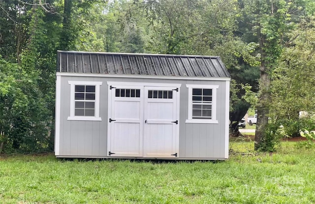 view of shed