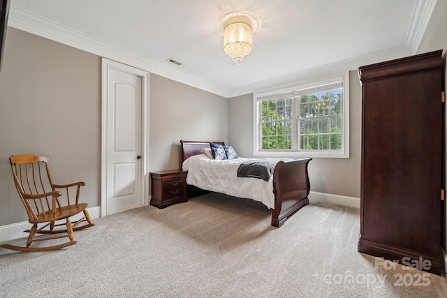 309 Palm Cove Way, York, SC 29745 - bedroom featuring light colored carpet, crown molding, and baseboards