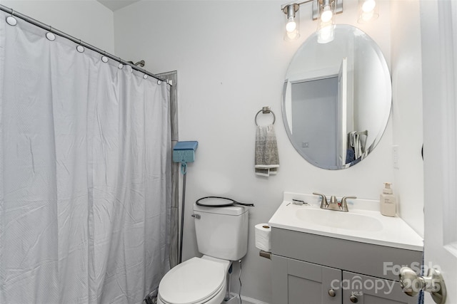 417 S Broad St, Gastonia, NC 28052 - full bath featuring toilet, vanity, and baseboards