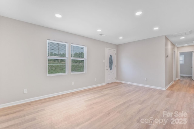 2511 Linwood Rd, Gastonia, NC 28052 - empty room with recessed lighting, light wood finished floors, and baseboards