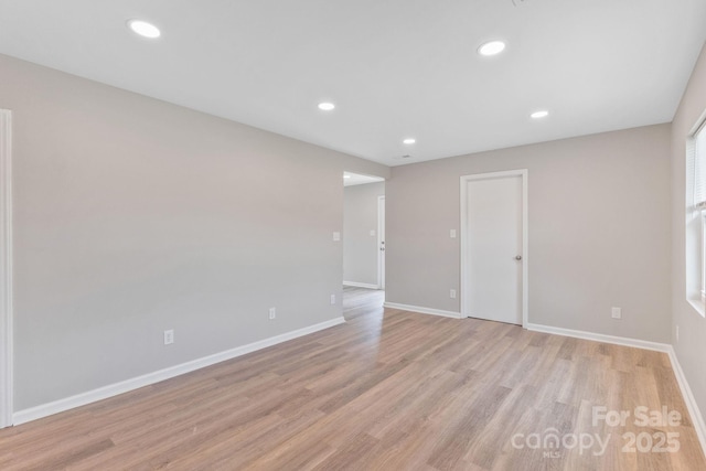 2511 Linwood Rd, Gastonia, NC 28052 - empty room featuring baseboards, light wood-type flooring, and recessed lighting