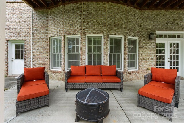 9433 Wallace Pond Dr, Huntersville, NC 28078 - view of patio with french doors and an outdoor living space