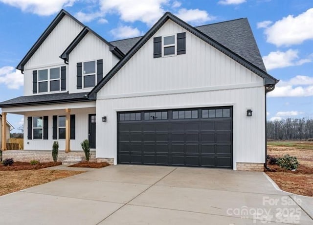 LOT100 Coppergate Dr, Salisbury, NC 28147 - modern inspired farmhouse with roof with shingles, a porch, and board and batten siding