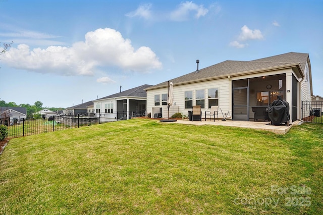 1825 Lotus Ln, Denver, NC 28037 - rear view of house with a patio area and a sunroom