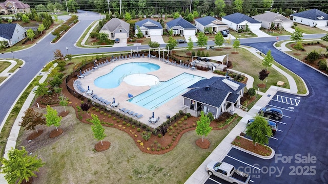 1825 Lotus Ln, Denver, NC 28037 - aerial perspective of suburban area featuring a pool