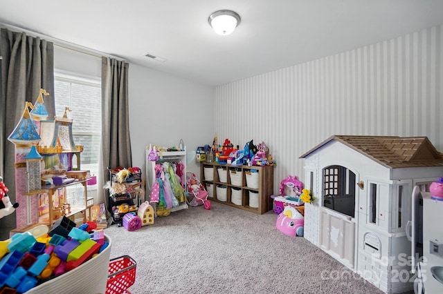 4842 Durneigh Dr, Kannapolis, NC 28081 - playroom featuring carpet flooring and wallpapered walls