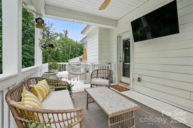 4842 Durneigh Dr, Kannapolis, NC 28081 - view of patio with a ceiling fan and outdoor lounge area