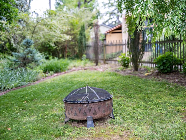 6 Craggy Cir, Asheville, NC 28803 - view of yard with an outdoor fire pit