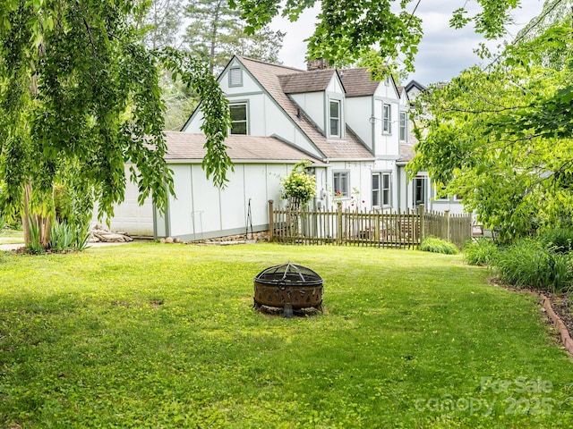 6 Craggy Cir, Asheville, NC 28803 - view of yard with an outdoor fire pit and an outdoor structure
