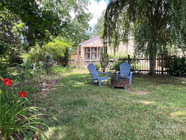 6 Craggy Cir, Asheville, NC 28803 - view of yard with an outdoor fire pit