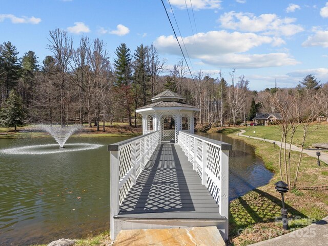 5 Governors Dr, Hendersonville, NC 28791 - dock with a gazebo and a water view