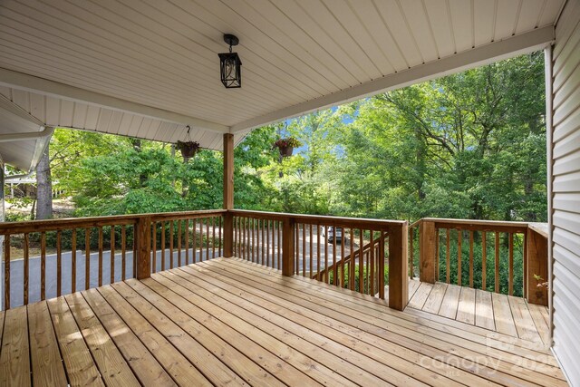 16 Lake Forest Ln, Hendersonville, NC 28739 - deck with view of scattered trees