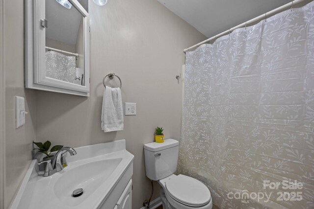 16 Lake Forest Ln, Hendersonville, NC 28739 - full bath featuring toilet, vanity, and a shower with curtain