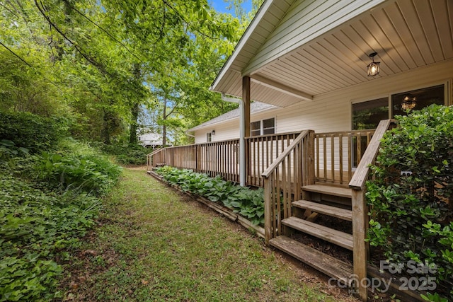 16 Lake Forest Ln, Hendersonville, NC 28739 - view of yard with a deck