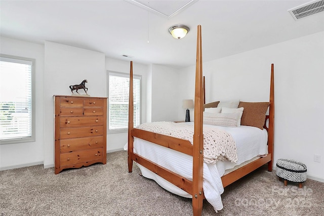 8916 Inverness Bay Rd, Charlotte, NC 28278 - bedroom featuring attic access, multiple windows, and carpet flooring