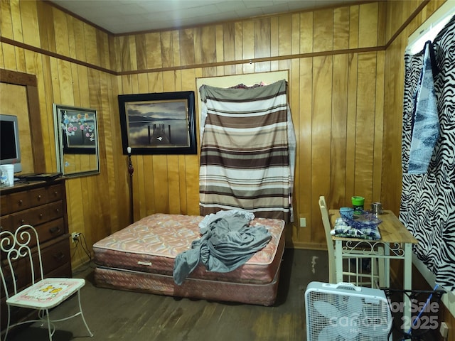 24 Pearl St Unit 8A & 8B, Granite Falls, NC 28630 - bedroom with wood walls and wood finished floors