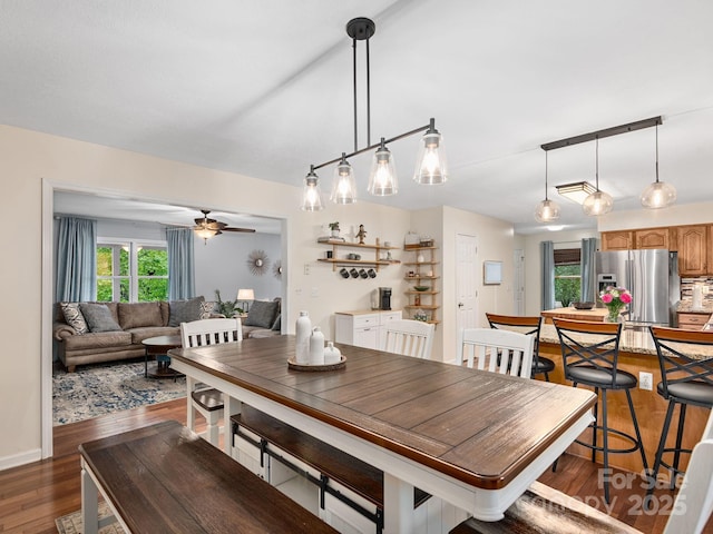 26 Morrow Dr, Fairview, NC 28730 - dining space featuring wood finished floors and ceiling fan