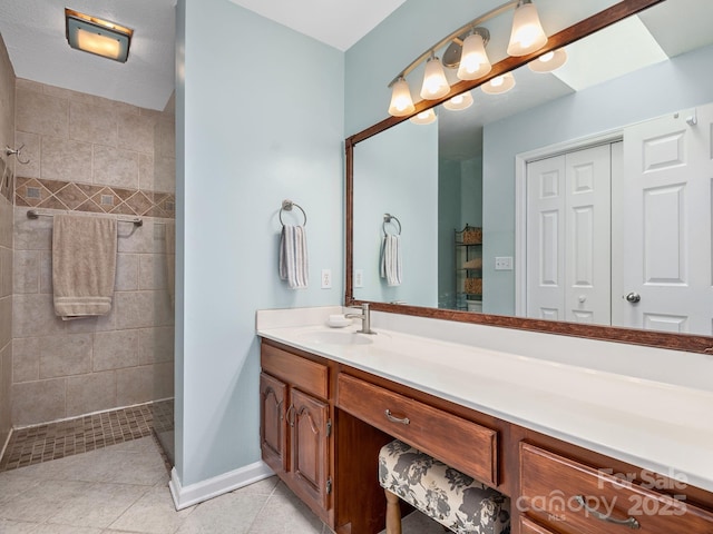 26 Morrow Dr, Fairview, NC 28730 - full bath with vanity, tiled shower, and tile patterned floors