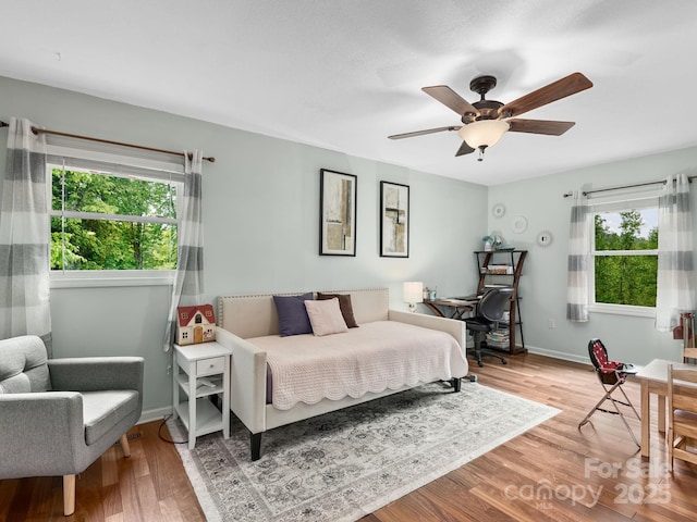 26 Morrow Dr, Fairview, NC 28730 - bedroom featuring wood finished floors and a ceiling fan