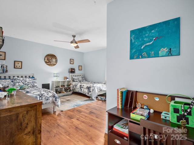 26 Morrow Dr, Fairview, NC 28730 - bedroom featuring wood finished floors and ceiling fan