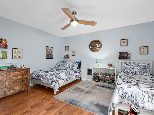 26 Morrow Dr, Fairview, NC 28730 - bedroom featuring wood finished floors and a ceiling fan
