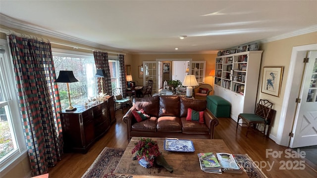 700 Valleyview Dr Unit 1, Albemarle, NC 28001 - living room with crown molding, wood finished floors, and plenty of natural light