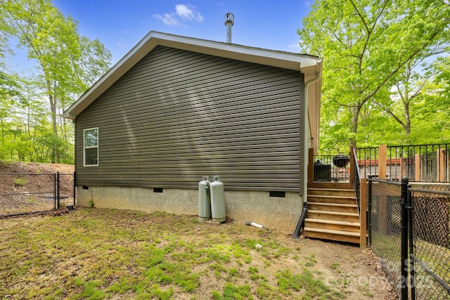 281 Crooked Creek Est, Old Fort, NC 28762 - view of property exterior featuring crawl space and a fenced backyard