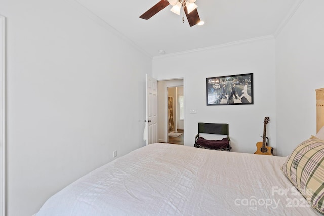 281 Crooked Creek Est, Old Fort, NC 28762 - bedroom with ornamental molding and a ceiling fan