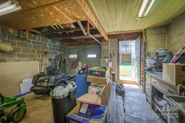 3803 Cook Rd, Valdese, NC 28690 - garage featuring concrete block wall
