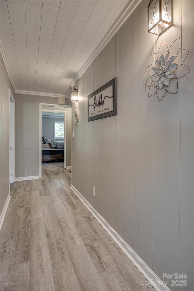 3803 Cook Rd, Valdese, NC 28690 - hallway featuring ornamental molding and wood finished floors