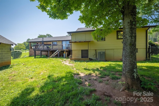 3803 Cook Rd, Valdese, NC 28690 - back of property with stairway and a deck