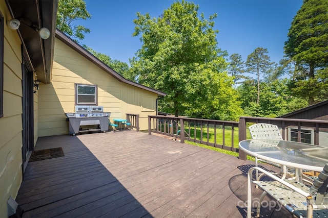 3803 Cook Rd, Valdese, NC 28690 - wooden deck with grilling area