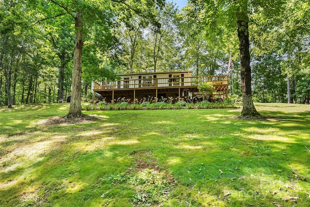 2496 Messer St, Valdese, NC 28690 - rear view of property with a deck and a yard