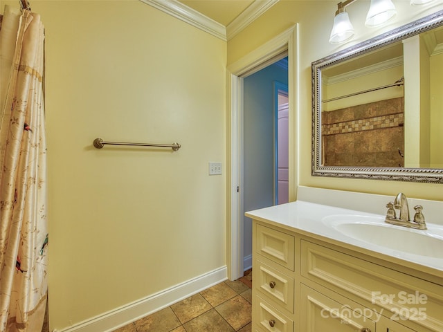 20A Lila Ln, Clyde, NC 28721 - full bathroom with ornamental molding, baseboards, and vanity