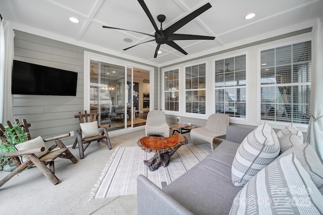 11216 Preservation Ln, Charlotte, NC 28278 - view of patio / terrace featuring ceiling fan