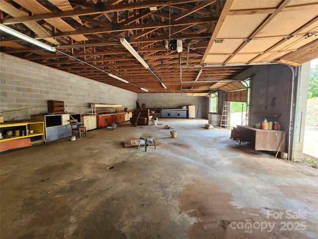 130 Susan Rd, Casar, NC 28020 - garage with concrete block wall